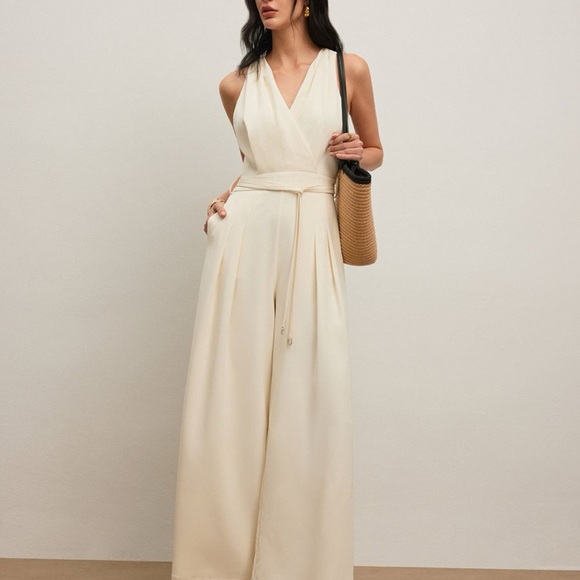 Commense Black Jumpsuit with Belt - Picture 2 of 6